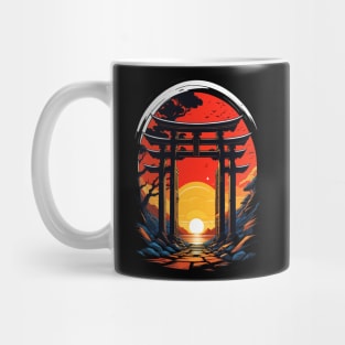 Sunset Gate Japanese Torii Art Mug